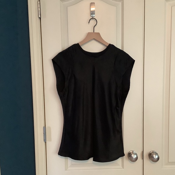 Frame Bias Cut Washable Silk Top Black XLarge - Picture 1 of 6